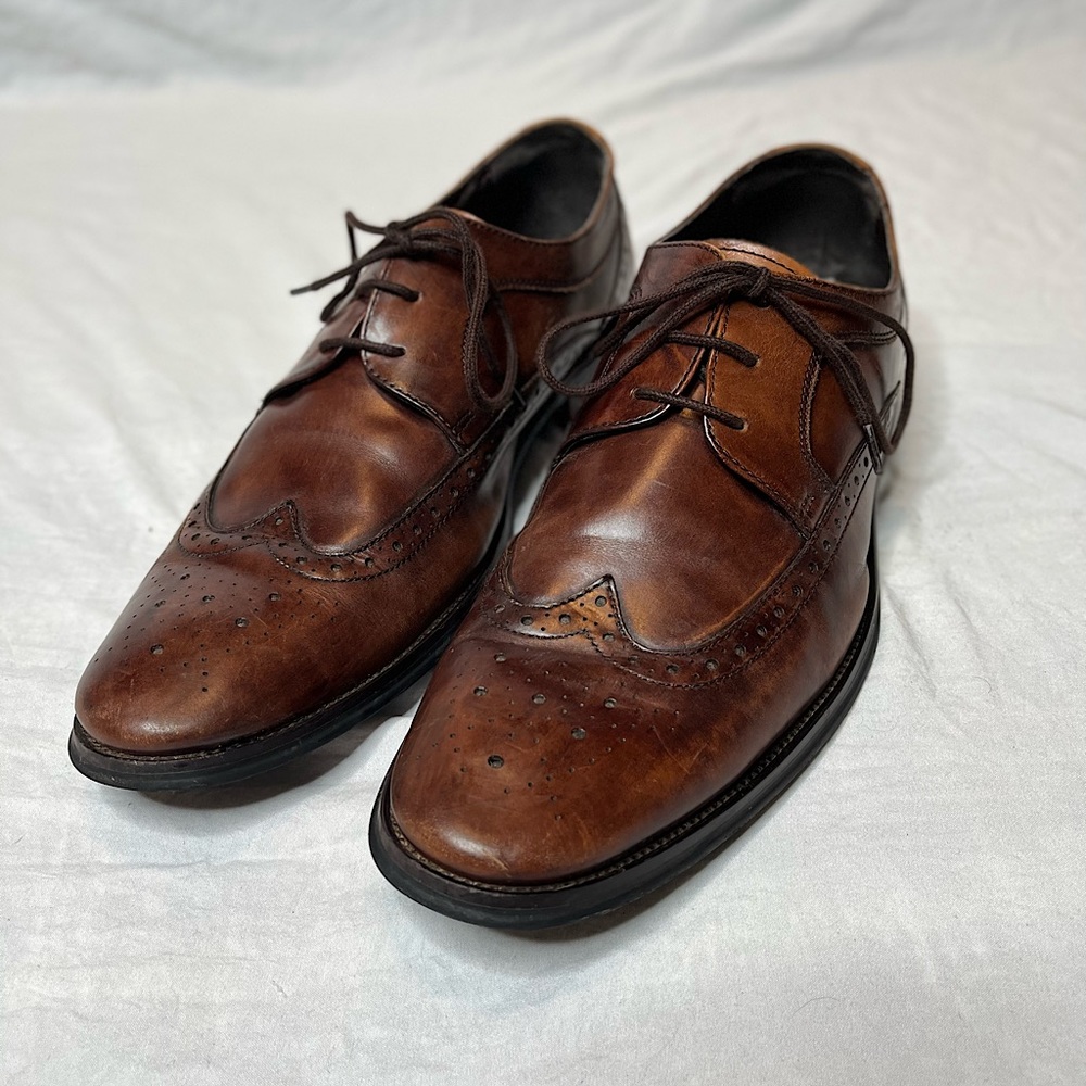 Aldo Thiasien Wingtip Lace-Up Dress Shoes - (11) - Cognac Brown